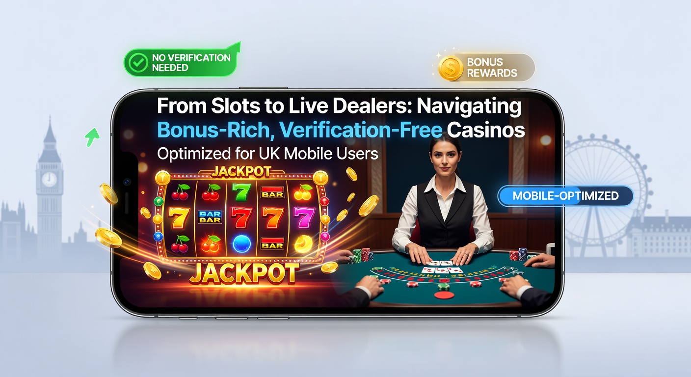 Vibrant mobile screen displaying a seamless transition from colorful slot reels to a live dealer blackjack table, highlighting bonus offers and quick navigation for UK players