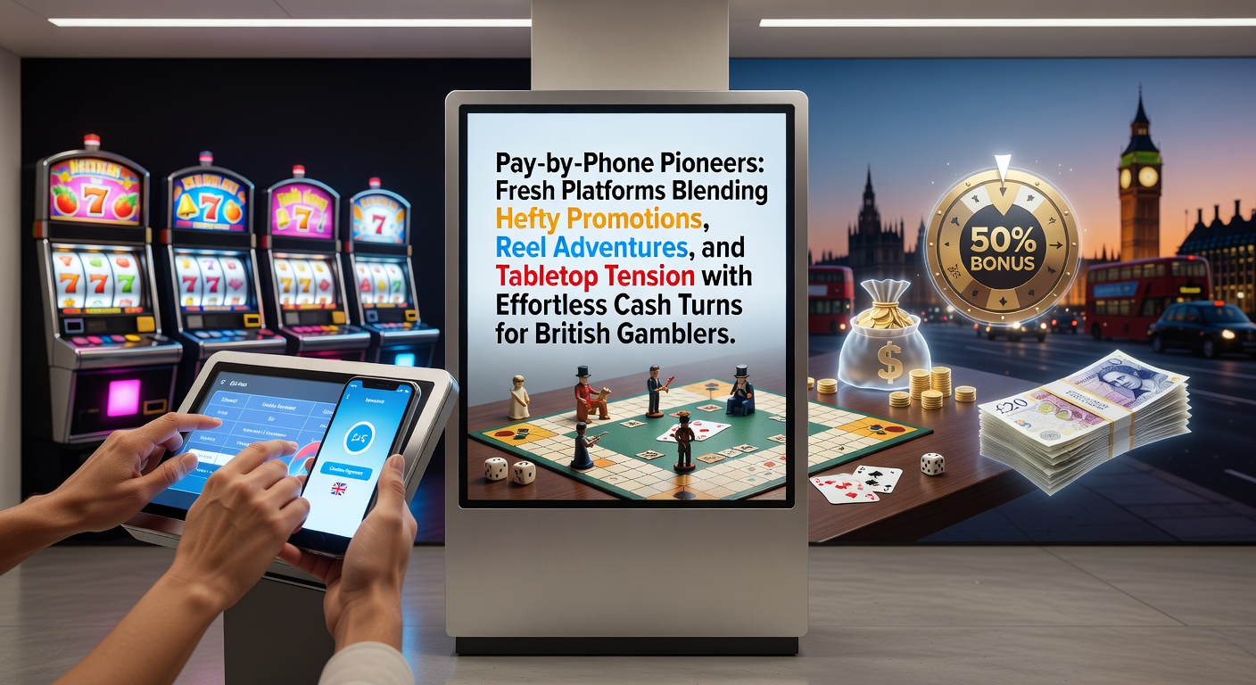 Vibrant mobile screen displaying pay-by-phone deposit options alongside colorful slot reels and live dealer tables on a new UK casino platform