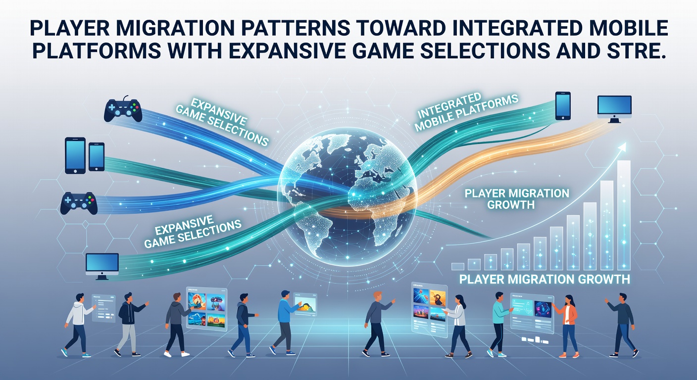 Data visualization depicting player migration trends to mobile platforms with charts on game selections and reward mechanisms